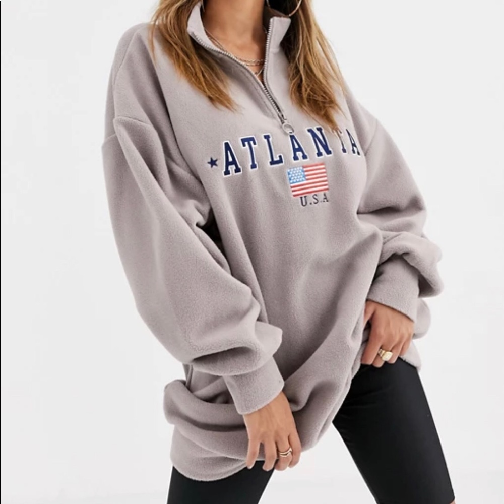 ASOS Oversized Atlanta Quarter Zip Pullover